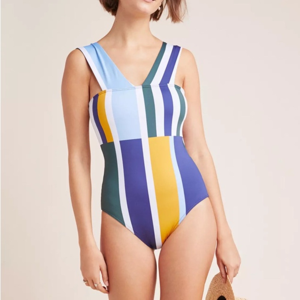 Anthropologie Mei L’ange Tori One-Piece Swimsuit RARE |Chic |Vibrant Stripes